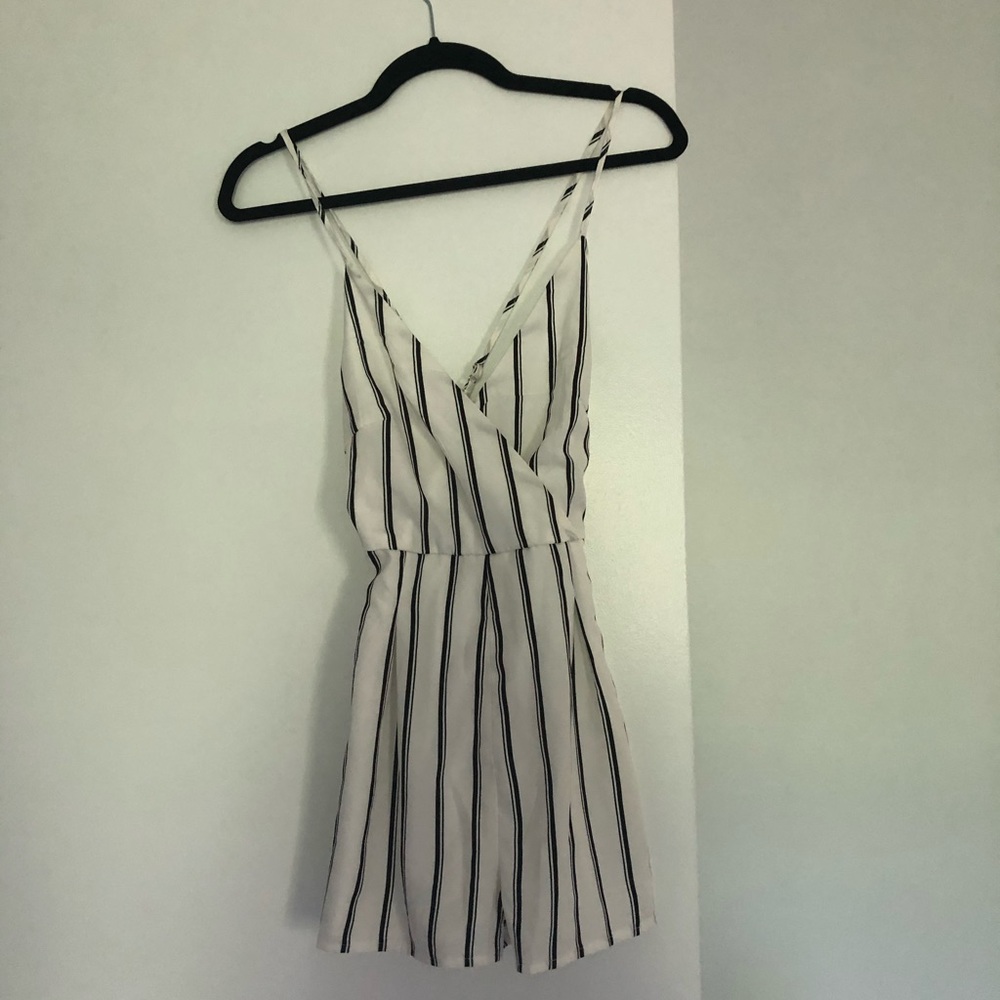White striped romper